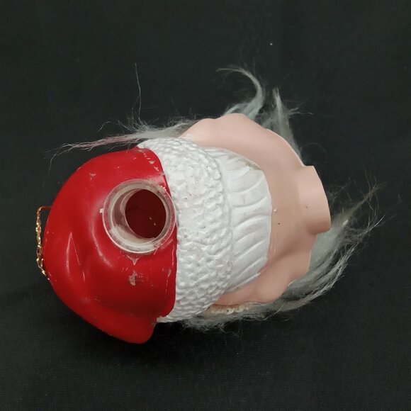 Mid Century Modern Christmas Ornament Plastic Santa Head Bulb Cover 1950s - Picture 9 of 11
